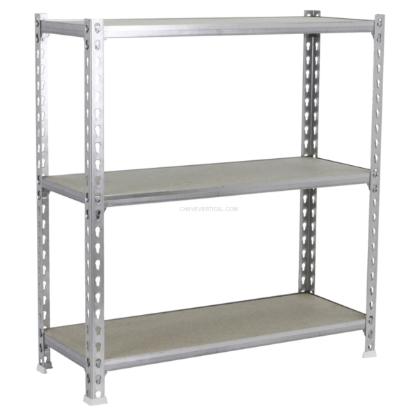 Estante Metálica MADERCLICK SUPERPLUS 3/300 1000 Galvanizado/Madeira - 1000 x 1100 x 300 mm