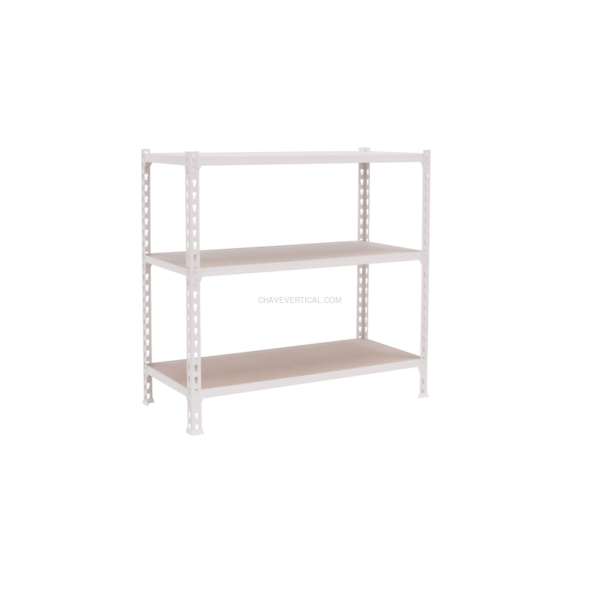 Estante Metálica MADERCLICK SUPERPLUS 3/300 900 Branco/Madeira - 900 x 1100 x 300 mm