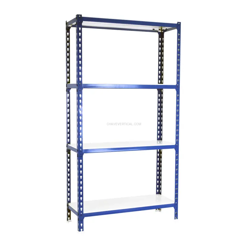 Estante Metálica SIMONCLICK MEGAPLUS 4/400 1500 AZUL/Branco - 1500 x 1200 x 400 mm