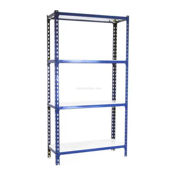 Estante Metálica SIMONCLICK MEGAPLUS 4/500 1500 AZUL/Branco - 1500 x 1200 x 500 mm