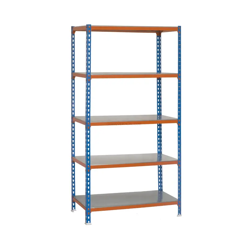Estante Metálica SIMONCLICK MEGAPLUS 5/300 AZUL/Laranja/Galvanizado - 2000 x 1200 x 300 mm