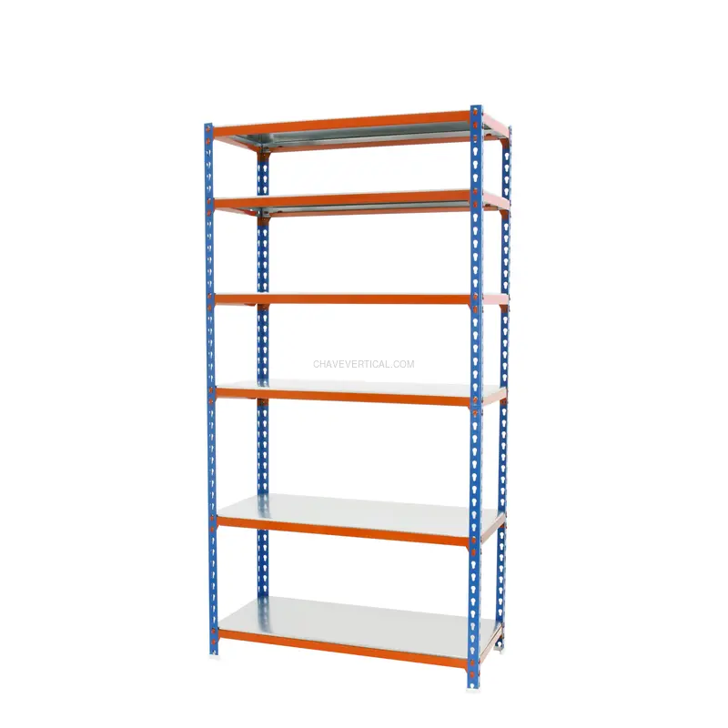 Estante Metálica SIMONCLICK MEGAPLUS 6/400 2500 AZUL/NARAN/Galvanizado - 2500 x 1200 x 400 mm