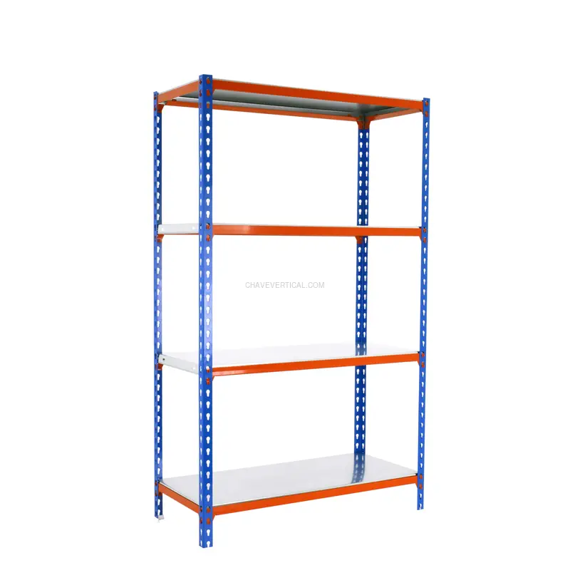 Estante Metálica SIMONCLICK MINI 4/400 1500 AZUL/Laranja/Galvanizado - 1500 x 800 x 400 mm