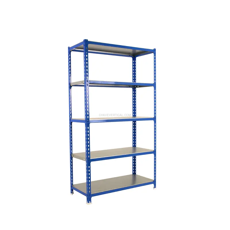 Estante Metálica SIMONCLICK MINI 5/400 AZUL/Galvanizado - 1800 x 800 x 400 mm