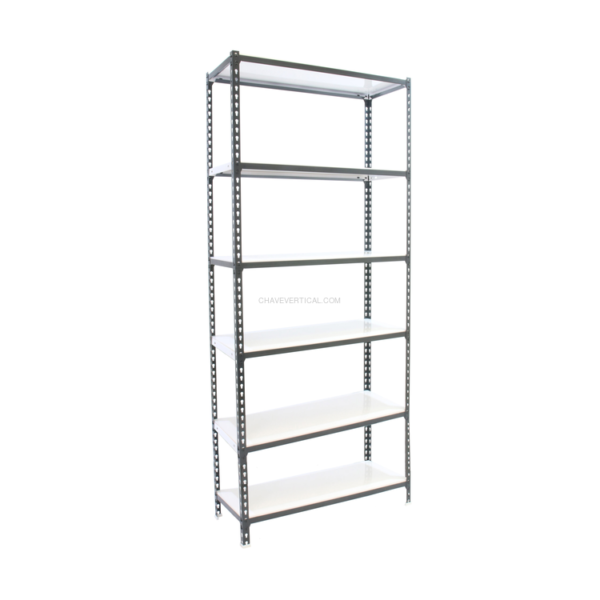 Estante Metálica SIMONCLICK MINI 6/300 Antracite/Branco - 2500 x 800 x 300 mm