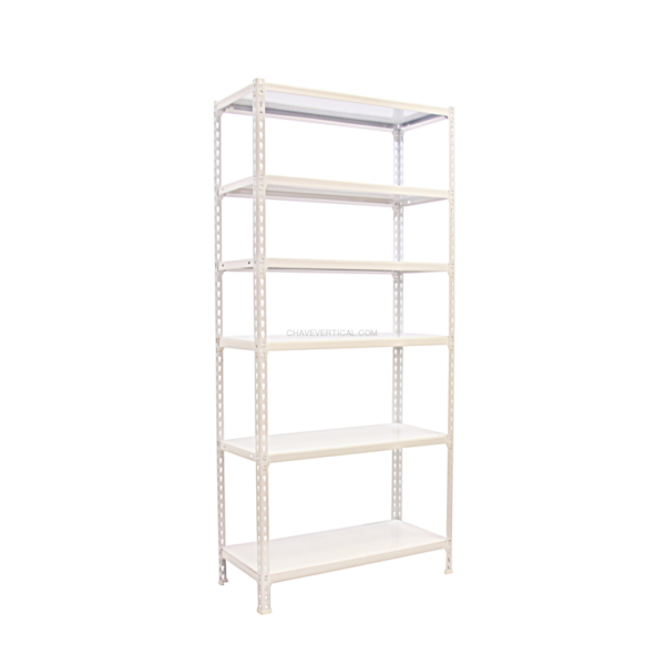 Estante Metálica SIMONCLICK MINI 6/300 Branco/Branco - 2500 x 800 x 300 mm