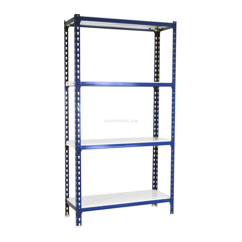 Estante Metálica SIMONCLICK PLUS 4/300 1500 AZUL/Branco - 1500 x 1000 x 300 mm