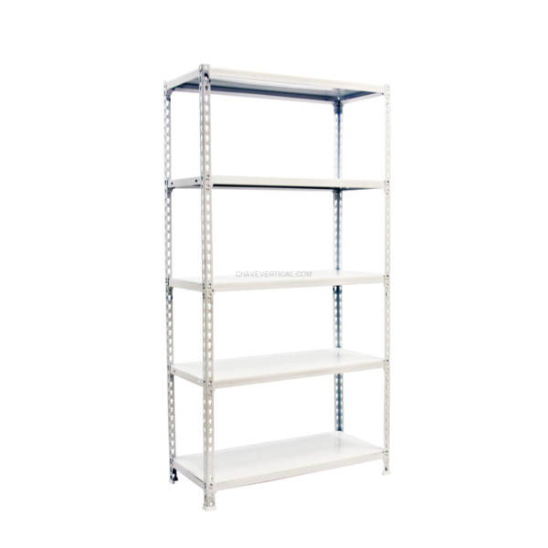 Estante Metálica SIMONCLICK PLUS 5/500 Branco/Branco - 2000 x 1000 x 500 mm