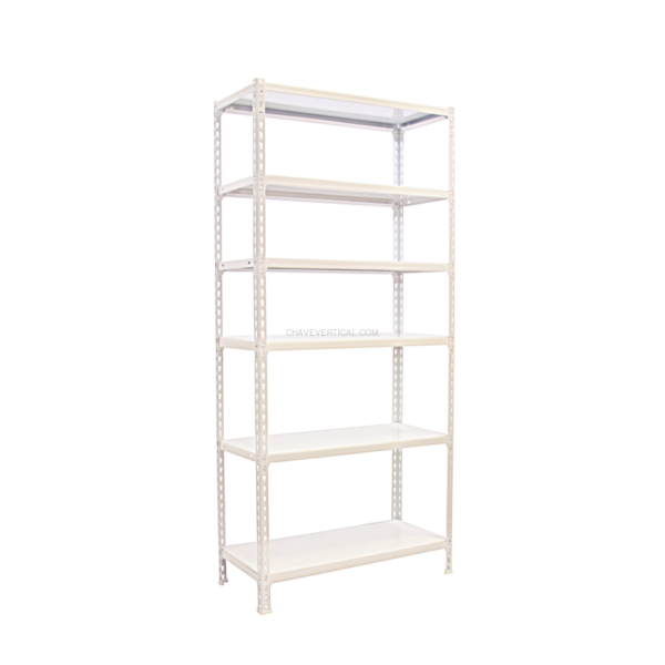 Estante Metálica SIMONCLICK PLUS 6/500 Branco/Branco - 2500 x 1000 x 500 mm