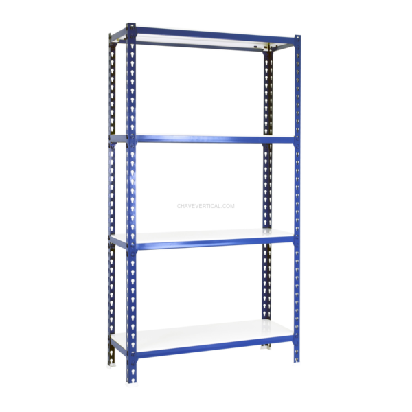 Estante Metálica SIMONCLICK SUPERPLUS 4/300 1500 AZUL/Branco - 1500 x 1100 x 300 mm