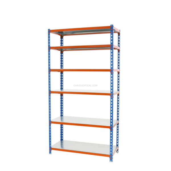 Estante Metálica SIMONCLICK SUPERPLUS 6/400 AZUL/NARAN/Galvanizado - 2500 x 1100 x 400 mm
