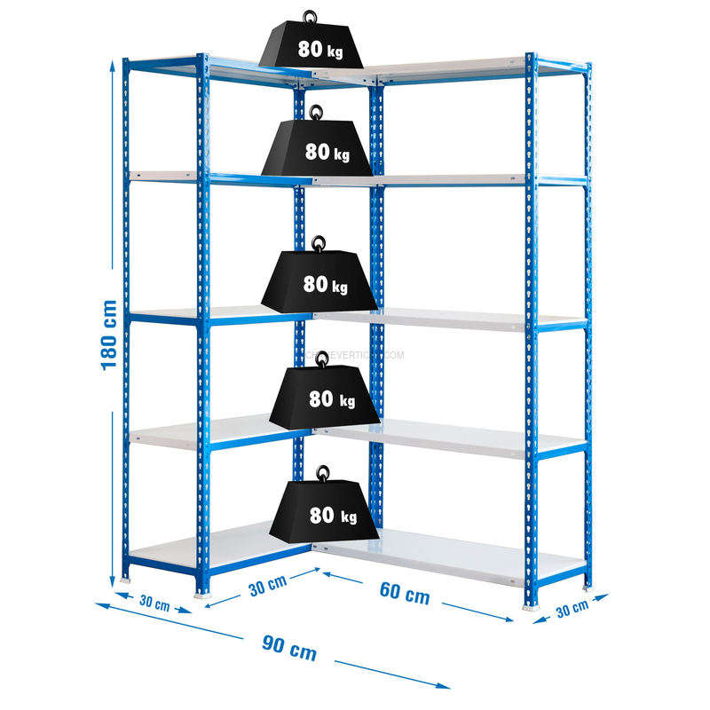 Estante Metálica SIMONCORNER 1800X900X300 AZUL/Branco