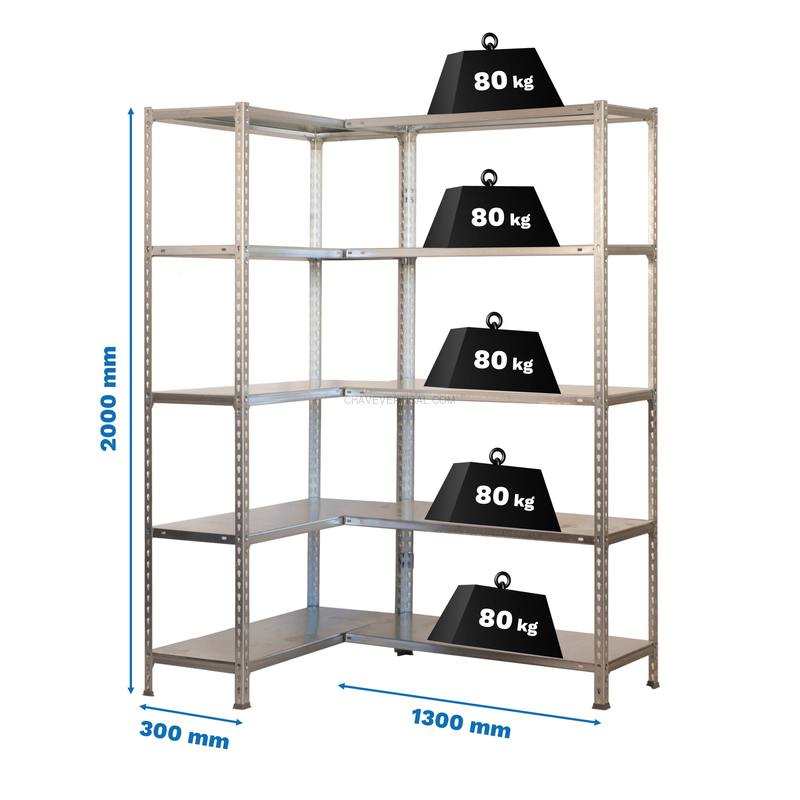 Estante Metálica SIMONCORNER 2000X1300X300 Galvanizado