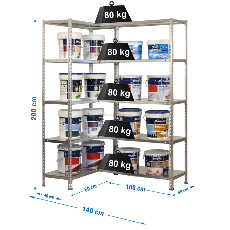 Estante Metálica SIMONCORNER 2000X1400X400 Galvanizado