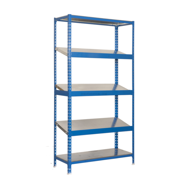 Estante Metálica SIMONEXPO PLUS 5/400-3 AZUL/Galvanizado - 2000 x 1000 x 400 mm