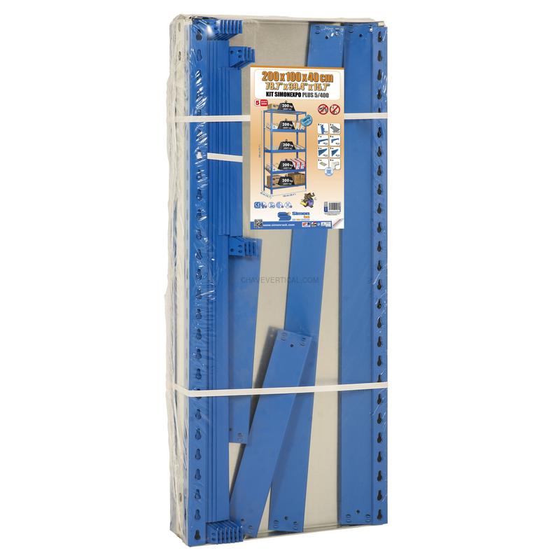 Estante Metálica SIMONEXPO PLUS 5/500-3 Galvanizado - 2000 x 1000 x 500 mm