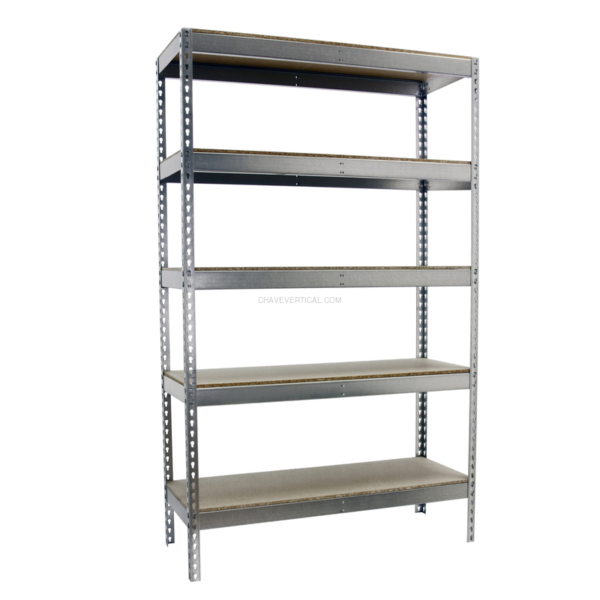 Estante Metálica SIMONFORTE 1204-5 Aglomerado 3000 Galvanizado/Madeira - 3000 x 1200 x 450 mm