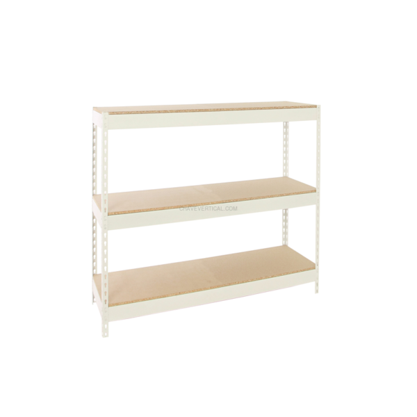Estante Metálica SIMONFORTE 1206-3 Aglomerado 1500 Branco/Madeira - 1500 x 1200 x 600 mm
