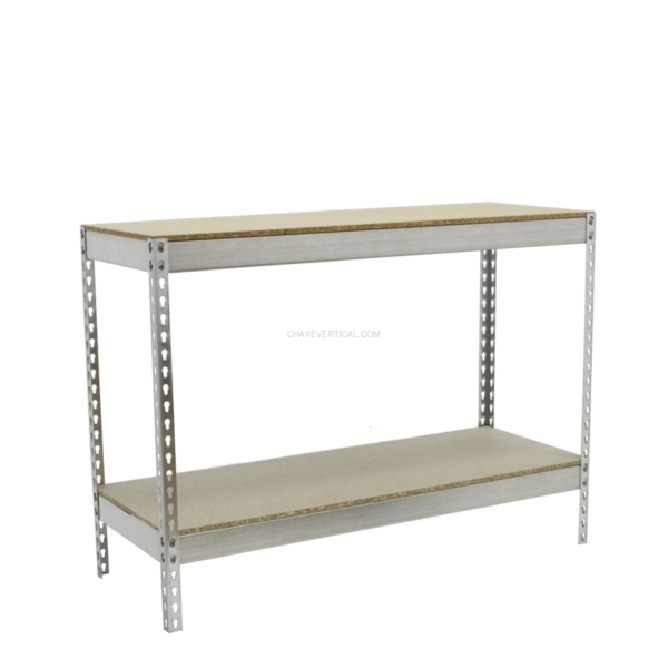Estante Metálica SIMONFORTE 1207-2 Aglomerado 900 Galvanizado/Madeira - 900 x 1200 x 750 mm