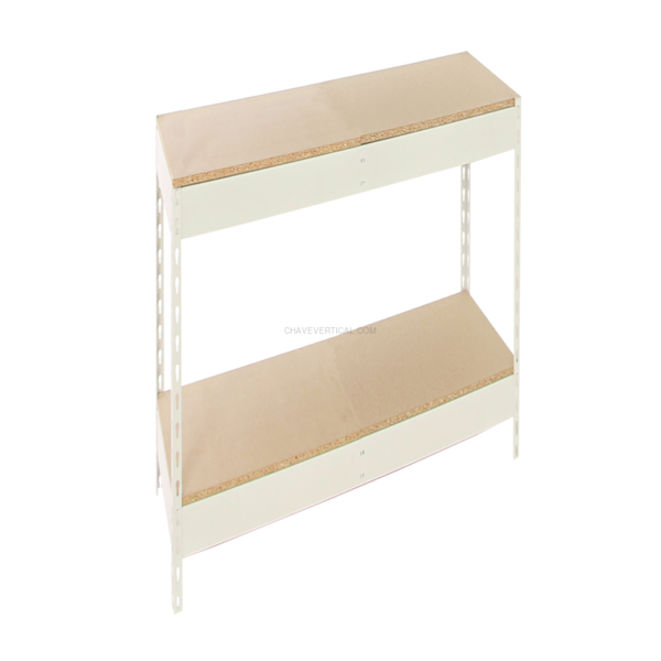 Estante Metálica SIMONFORTE 1504-2 Aglomerado 900 Branco/Madeira - 900 x 1500 x 450 mm