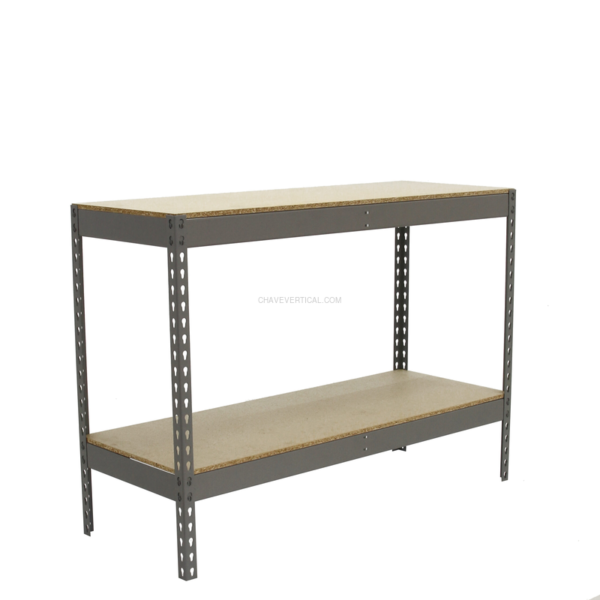 Estante Metálica SIMONFORTE 1506-2 Aglomerado 900 Cinzento/Madeira - 900 x 1500 x 600 mm