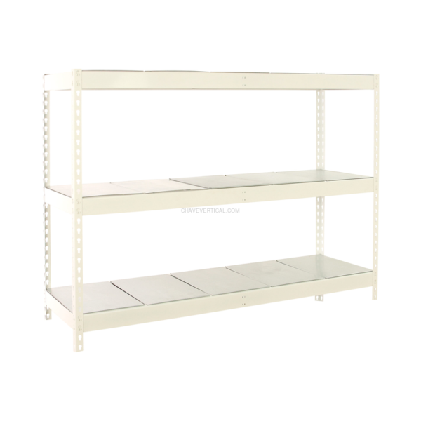 Estante Metálica SIMONFORTE 1507-3 METAL Branco/Galvanizado - 2000 x 1500 x 750 mm