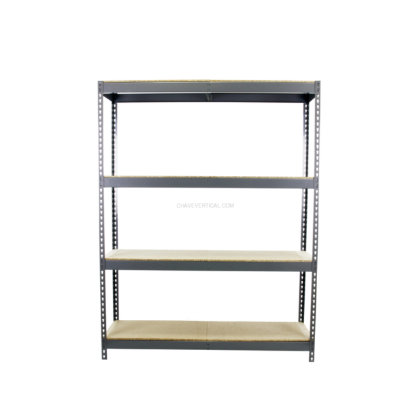 Estante Metálica SIMONFORTE 1804-4 Aglomerado Cinzento/Madeira - 2000 x 1800 x 450 mm
