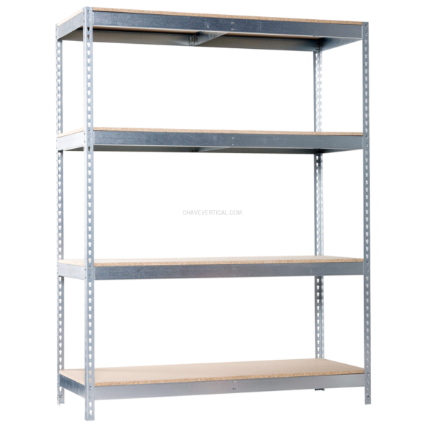 Estante Metálica SIMONFORTE 1804-4 Aglomerado Galvanizado/Madeira - 2000 x 1800 x 450 mm