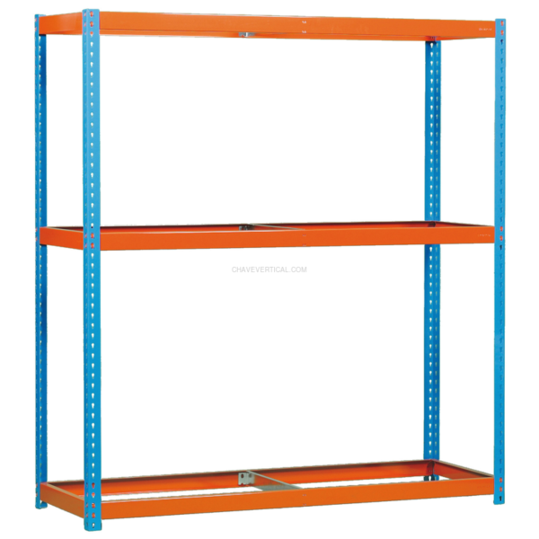 Estante Metálica SIMONFORTE 1806-3 AZUL/Laranja - 2000 x 1800 x 600 mm