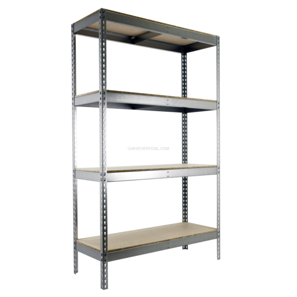 Estante Metálica SIMONFORTE 2106-4 Aglomerado Galvanizado/Madeira - 2000 x 2100 x 600 mm