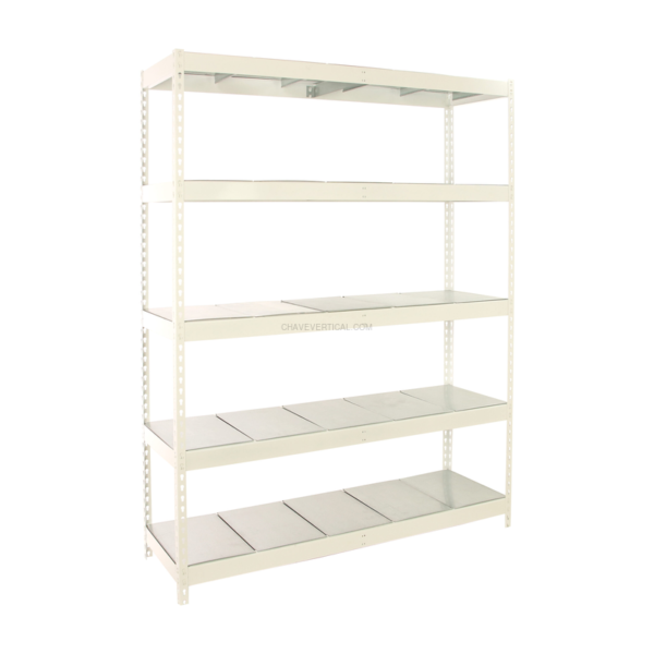 Estante Metálica SIMONFORTE 2107-5 METAL Branco/Galvanizado - 2000 x 2100 x 750 mm