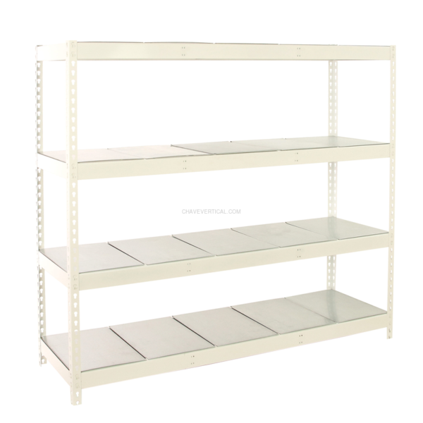 Estante Metálica SIMONFORTE 2404-4 METAL Branco/Galvanizado - 2000 x 2400 x 450 mm