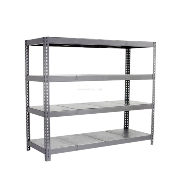 Estante Metálica SIMONFORTE 2406-4 METAL Cinzento/Galvanizado - 2000 x 2400 x 600 mm