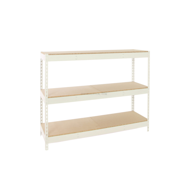 Estante Metálica SIMONFORTE 2407-3 Aglomerado Branco/Madeira - 2000 x 2400 x 750 mm