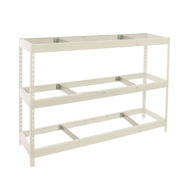 Estante Metálica SIMONFORTE 2407-3 Branco - 2000 x 2400 x 750 mm