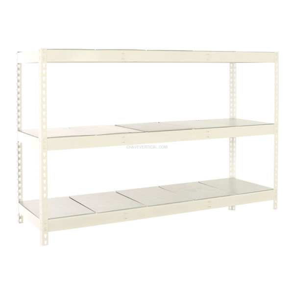 Estante Metálica SIMONFORTE 2407-3 METAL Branco/Galvanizado - 2000 x 2400 x 750 mm