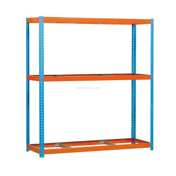 Estante Metálica SIMONFORTE 2409-3 AZUL/Laranja - 2000 x 2400 x 900 mm