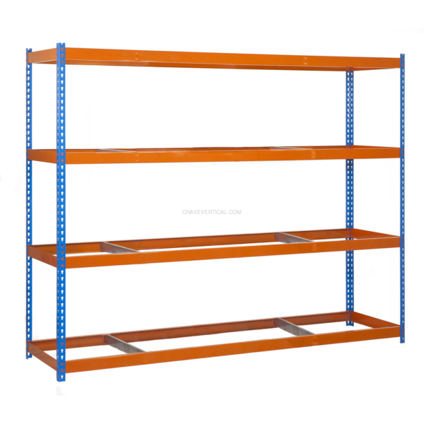 Estante Metálica SIMONFORTE 2409-4 AZUL/Laranja - 2000 x 2400 x 900 mm