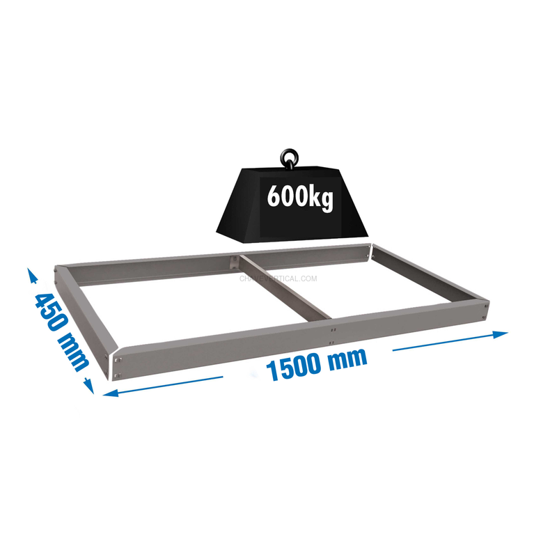 Estante Metálica SIMONFORTE EA 1504 Cinzento - 65 x 1500 x 450 mm