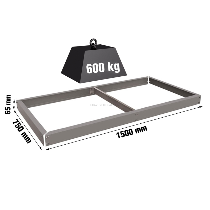 Estante Metálica SIMONFORTE EA 1507 Cinzento - 65 x 1500 x 750 mm