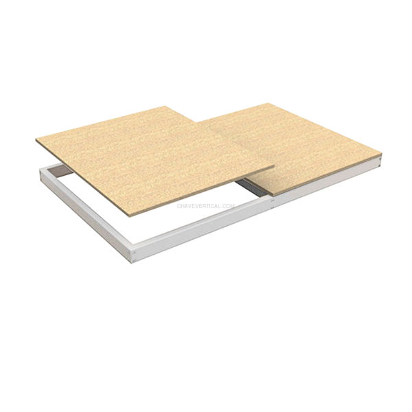 Estante Metálica SIMONFORTE EA 1807 Aglomerado Branco/Madeira - 77 x 1800 x 750 mm