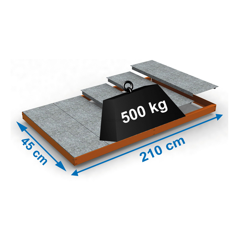 Estante Metálica SIMONFORTE EA 2104 METAL Laranja/Galvanizado - 70 x 2100 x 450 mm