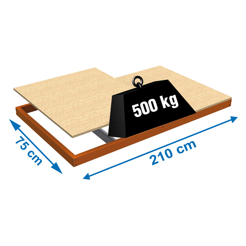 Estante Metálica SIMONFORTE EA 2107 Aglomerado Laranja/Madeira - 77 x 2100 x 750 mm