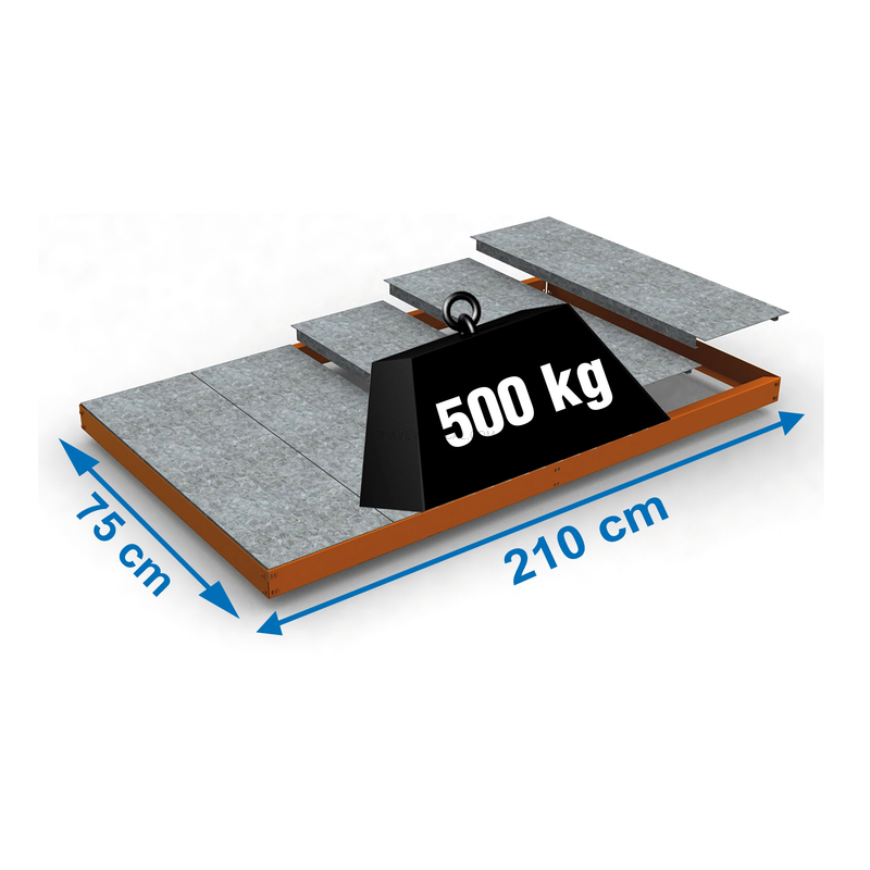 Estante Metálica SIMONFORTE EA 2107 METAL Laranja/Galvanizado - 70 x 2100 x 750 mm