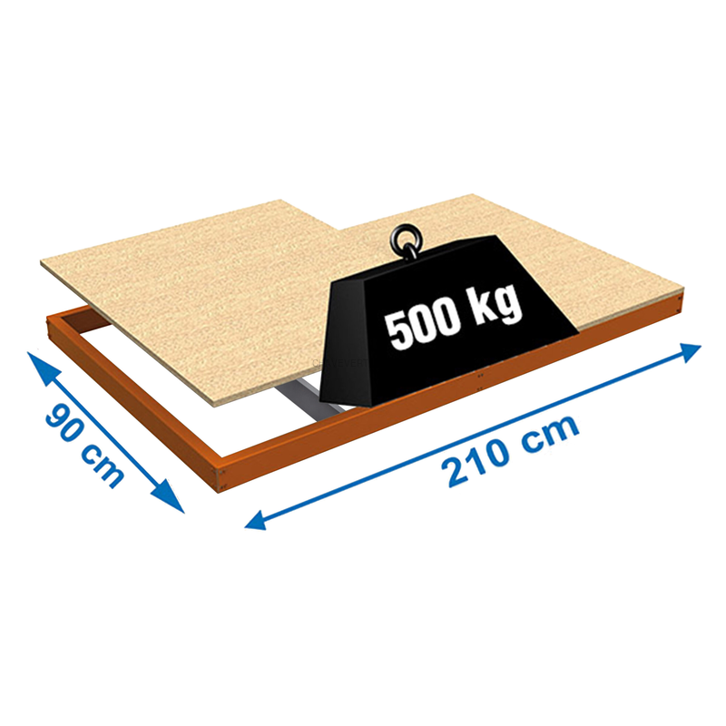Estante Metálica SIMONFORTE EA 2109 Aglomerado Laranja/Madeira - 77 x 2100 x 900 mm