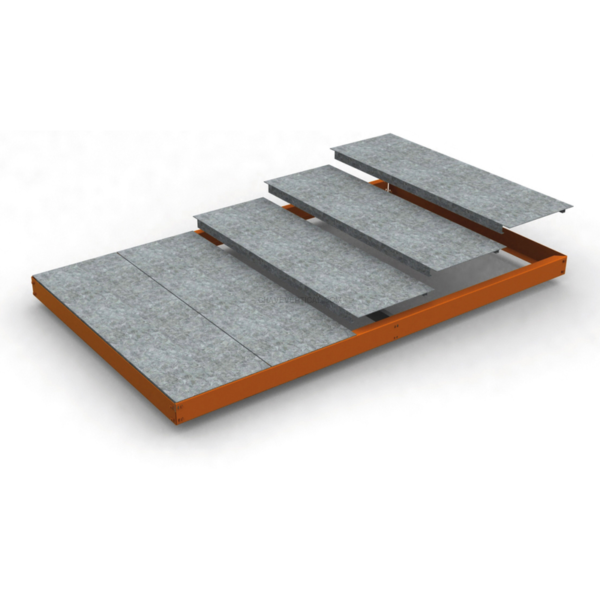 Estante Metálica SIMONFORTE EA 2109 METAL Laranja/Galvanizado - 70 x 2100 x 900 mm