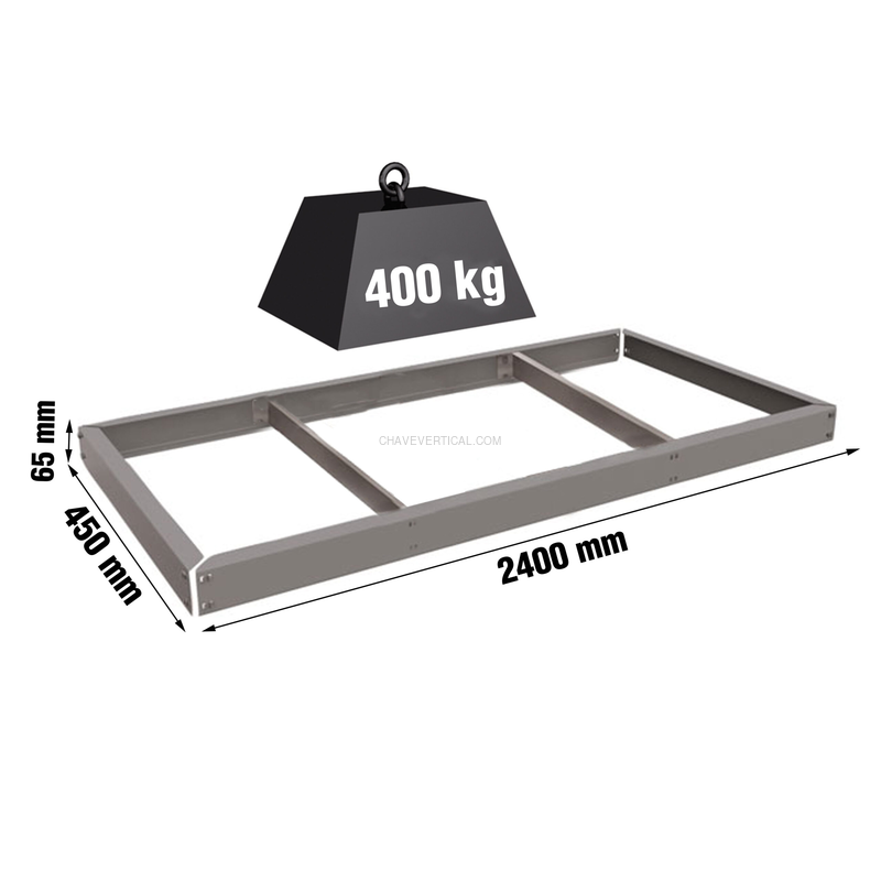 Estante Metálica SIMONFORTE EA 2404 Cinzento - 65 x 2400 x 450 mm