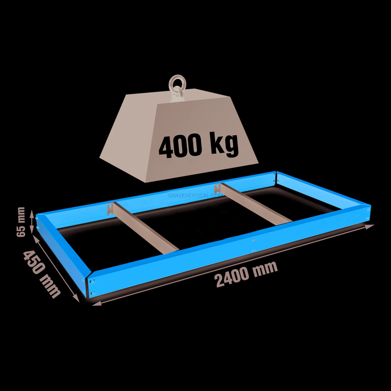 Estante Metálica SIMONFORTE EA 2404 Laranja - 65 x 2400 x 450 mm