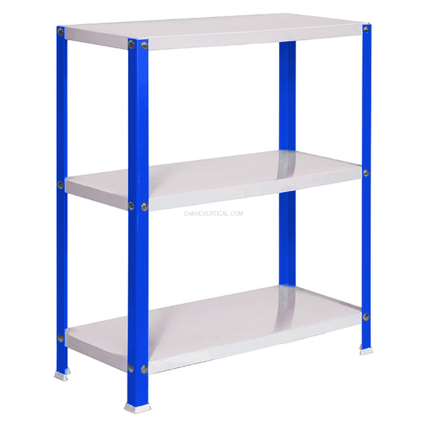 Estante Metálica SIMONHOME CLASSIC MINI 3/400 AZUL/Branco - 900 x 800 x 400 mm