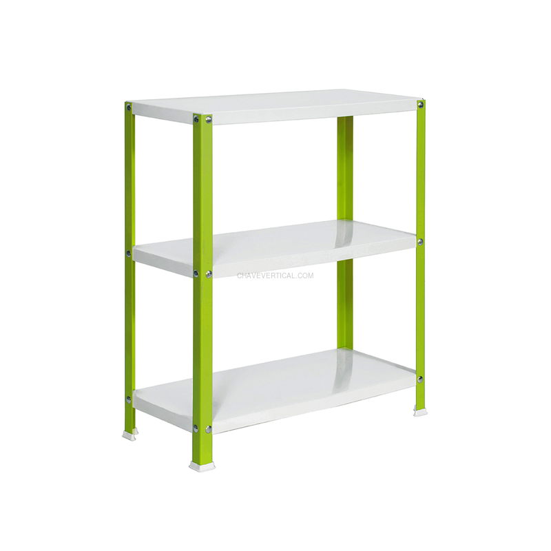 Estante Metálica SIMONHOME CLASSIC MINI 3/400 Verde/Branco - 900 x 800 x 400 mm